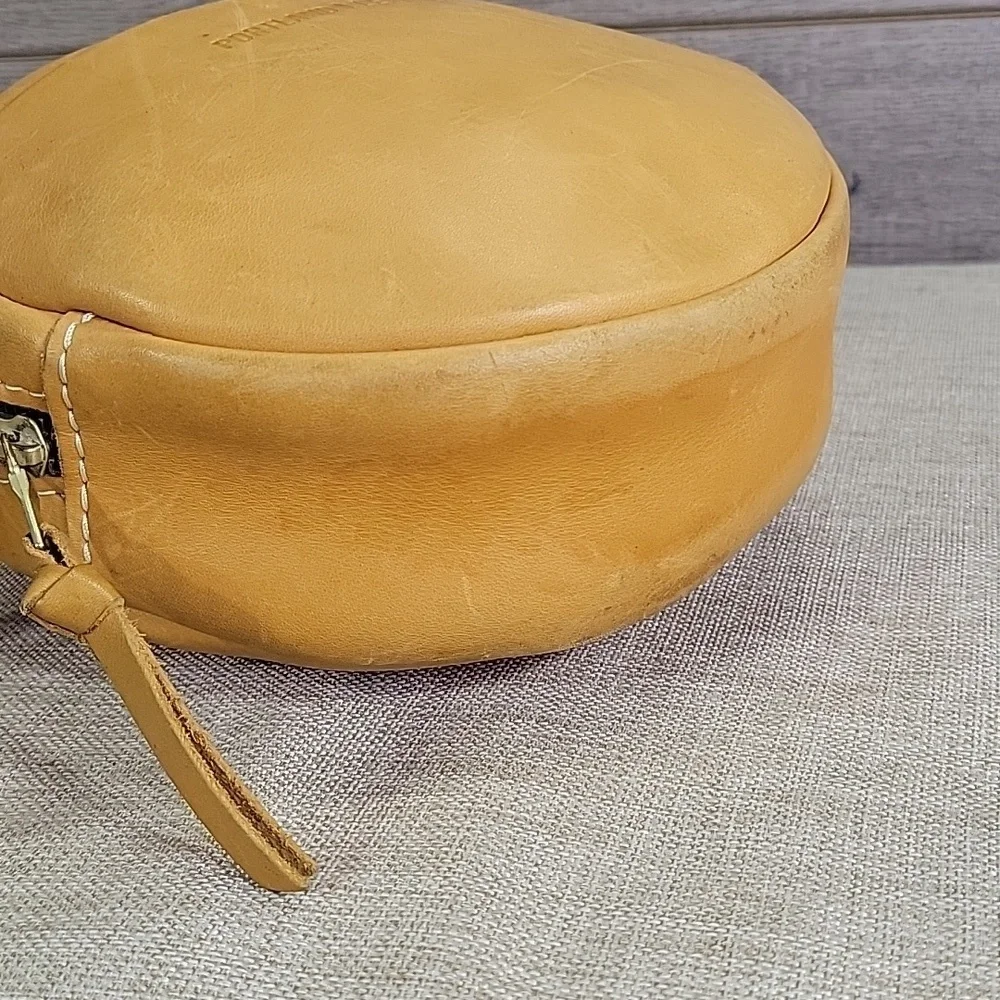 Portland Leather  Round Tan  Crossbody Bag
